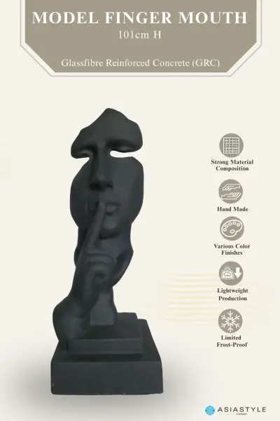 Product image of the product “Model Finger mouth, 101cm Height | GRC (Glassfibre Reinforced Concrete), Bronze Finish ”